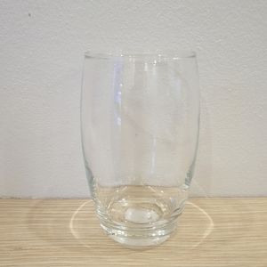 White convenient glass drinking cup